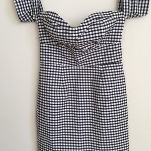 GUESS black and white checkered dress